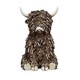 image 1 of Highland Cow Twig Sitting Ornament 25cm Brown
