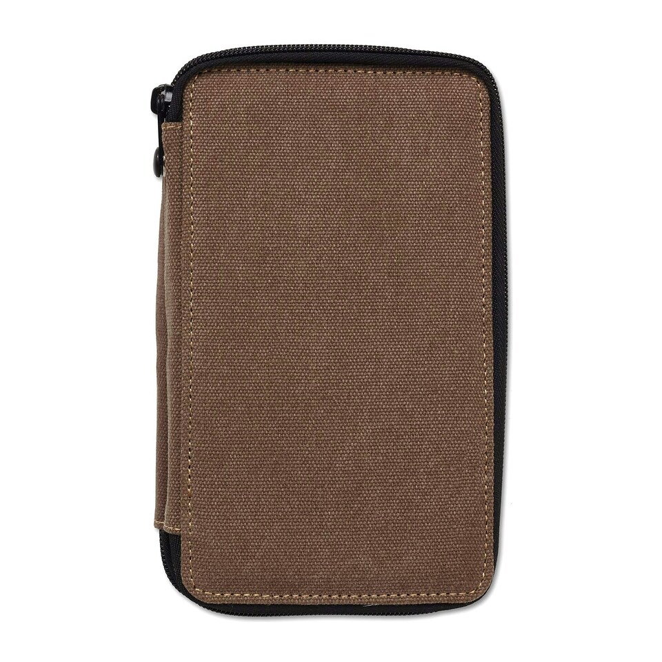 image 1 of Canvas Pencil and Accessory Case - 48 pencil capacity Brown