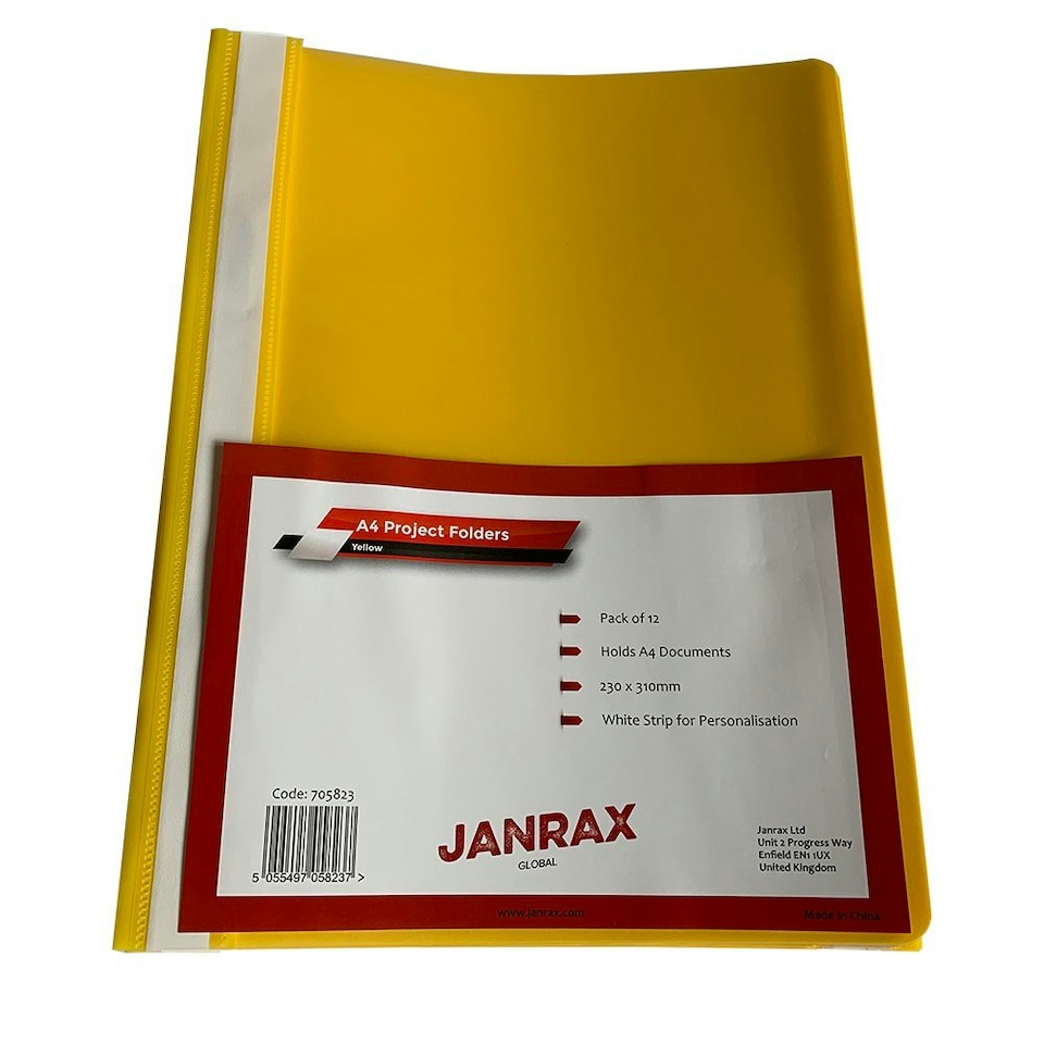 image 1 of Pack of 12 Yellow A4 Project Folders by Janrax