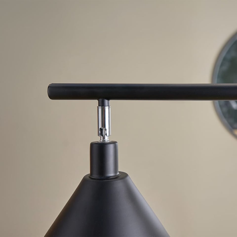 image 1 of ValueLights Modern 3 Way Suspended Ceiling Light With Matte Black Gold Metal Cone Shades | Black