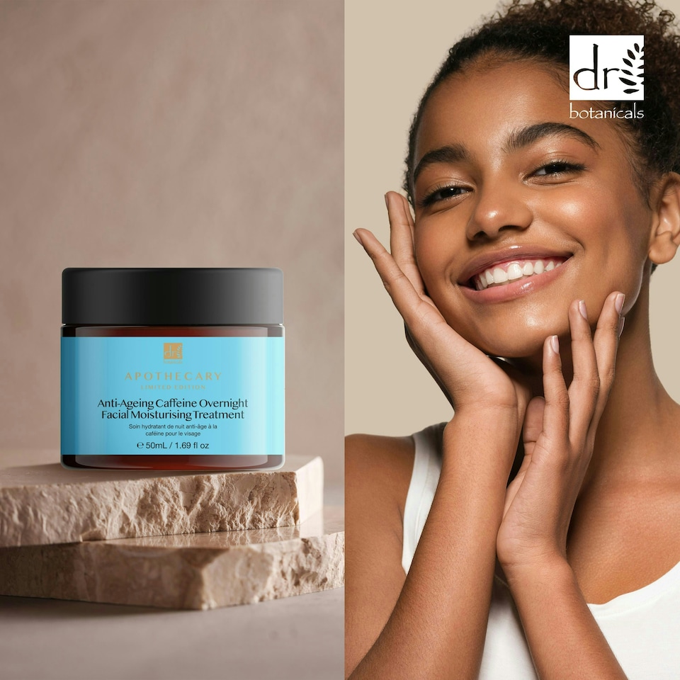 image 1 of Dr Botanicals Anti-Ageing Caffeine Overnight Facial Moisturising Treatment 50ml