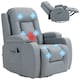 image 1 of HOMCOM Manual Recliner Chair with 8 Vibration & Heat, Light Grey Grey | grey