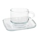 image 5 of LAV Cozy Stacking Glass Espresso Cups & Saucers 12pc Set - 90ml Clear