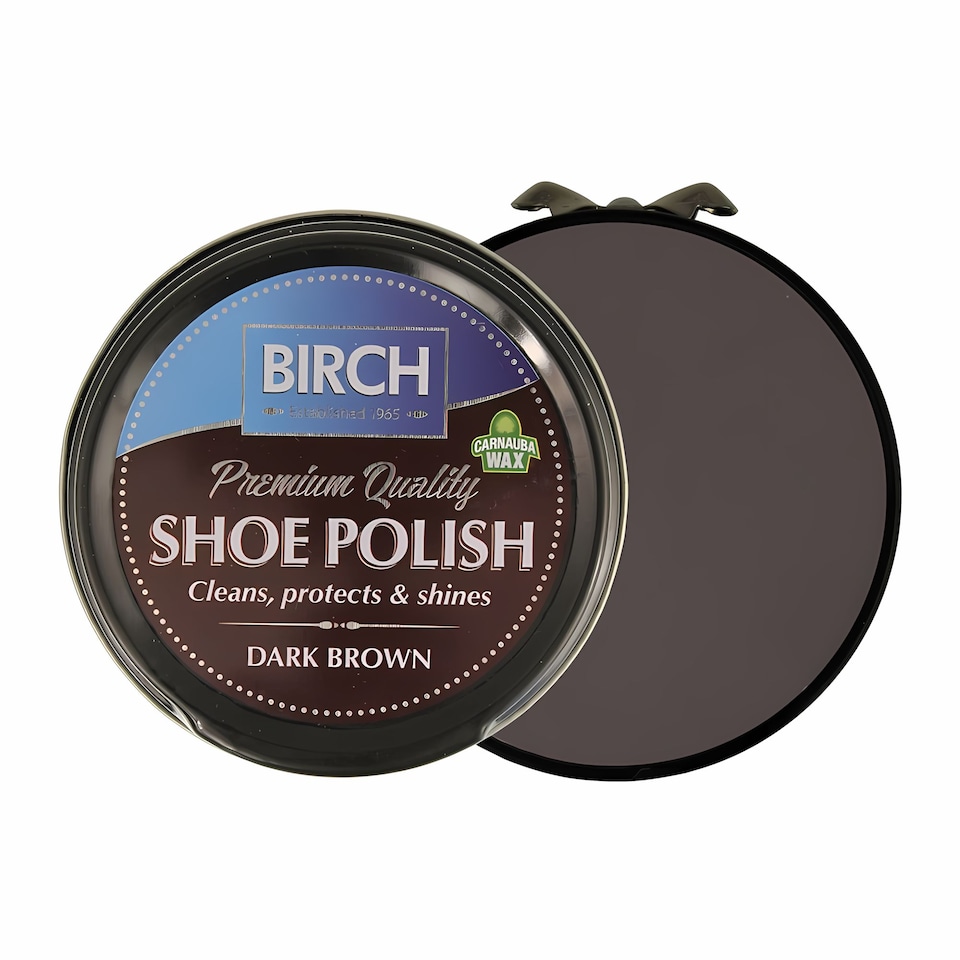 image 1 of BIRCH Traditional Shoe Polish - Wax-Based for Leather Conditioning 50ml | Brown | Dark Brown