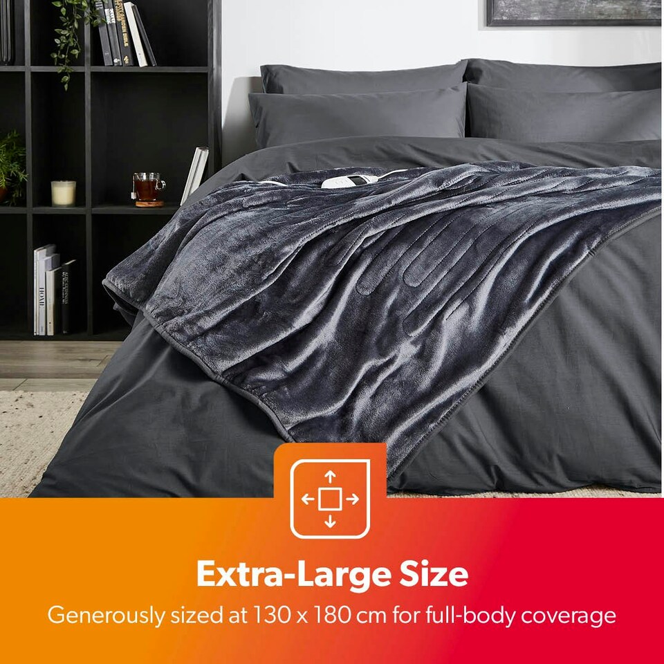 image 1 of GEEPAS Electric Blanket 130 x 180 cm - Grey Grey