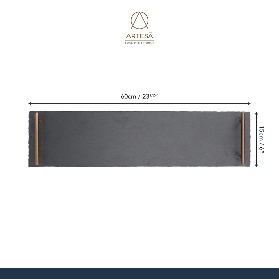 image 1 of Artesà Hand Finished Serving Platter with Copper Handles