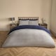 image 3 of OHS Reversible Soft Teddy Fleece Duvet Cover and Pillowcase Bedding Set, Single - Navy Blue/Grey