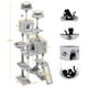 image 3 of Yaheetech 209 cm Large Cat Tower with 2 Cozy Condos Light Grey