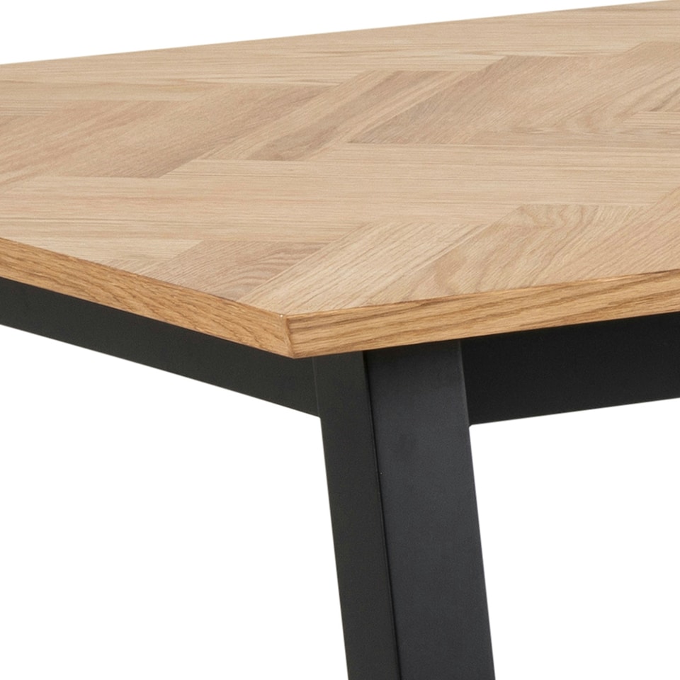 image 1 of Brighton Dining Table in Oak with Herringbone Effect 180x95cm