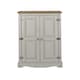 image 3 of Corona 2 Door Cupboard Unit in Antique Waxed Pine - Adjustable and Removable Shelves | Grey | Grey | One Size | 1