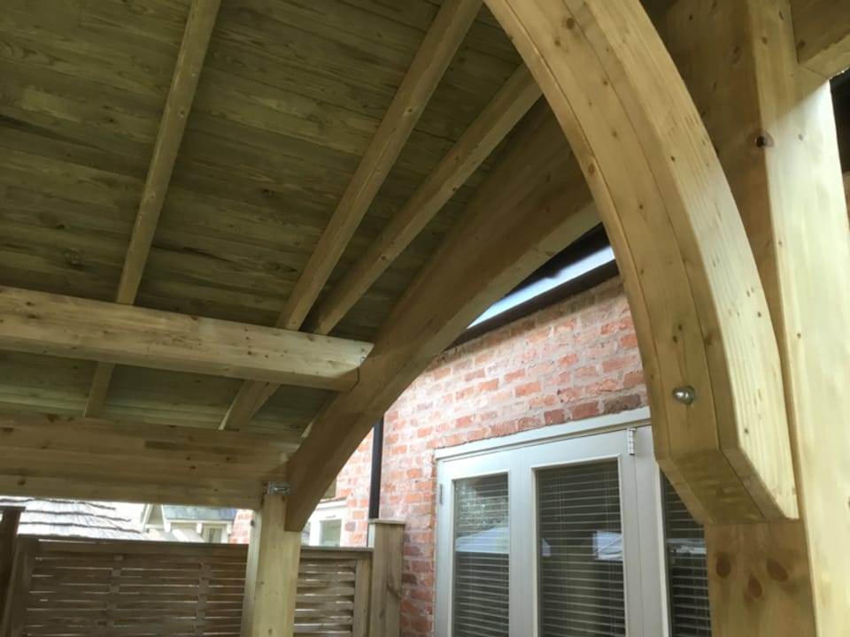 image 1 of Revelatio Carport for 4 Cars - Pressure Treated Timber - L1160 x W580 x H320 cm | Brown