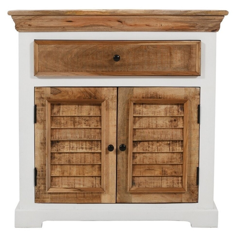 image 1 of Alfie Sideboard - 1 Drawer & 2 Doors - Mango Wood - L40 x W80 x H80 cm Brown