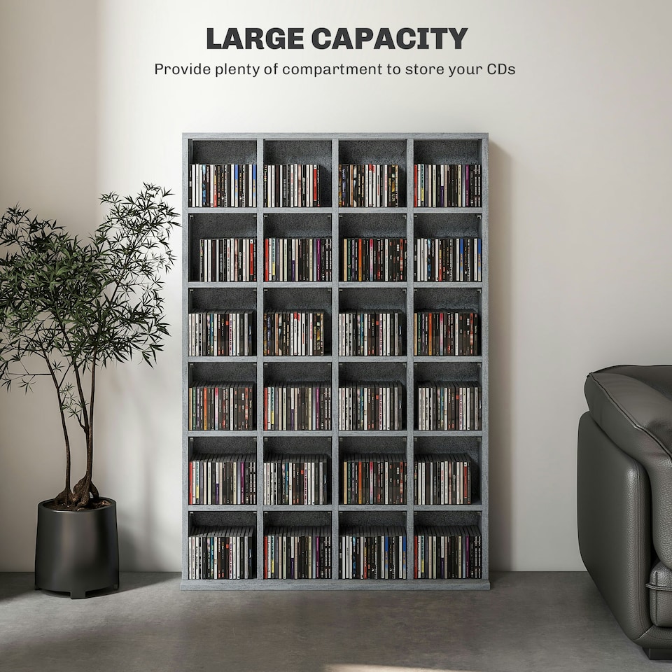 image 1 of HOMCOM DVD CD Media Storage Rack, Video Display Unit, Natural