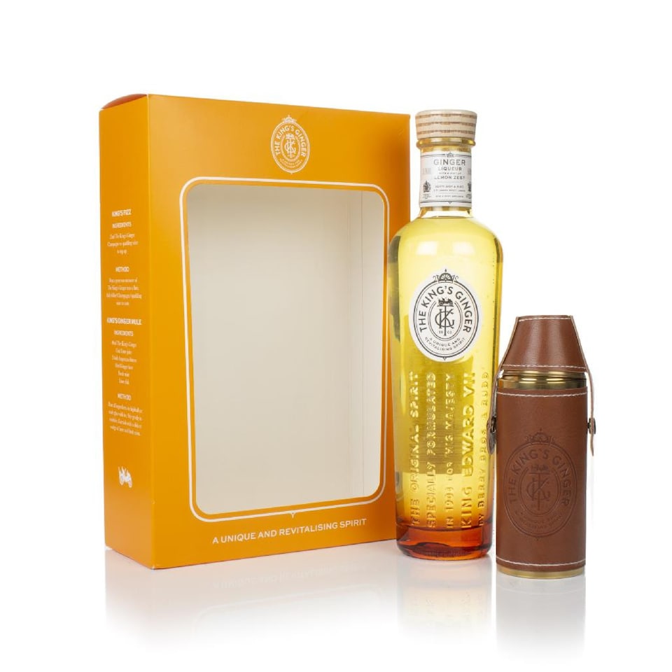 image 1 of The Kings Ginger Liqueur Gift Pack with Flask