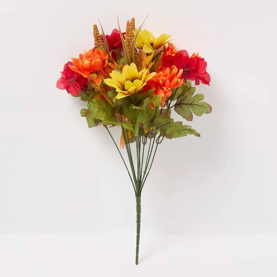 image 1 of Homescapes Artificial Foxtail Autumn Flower Bouquet, Set of 2