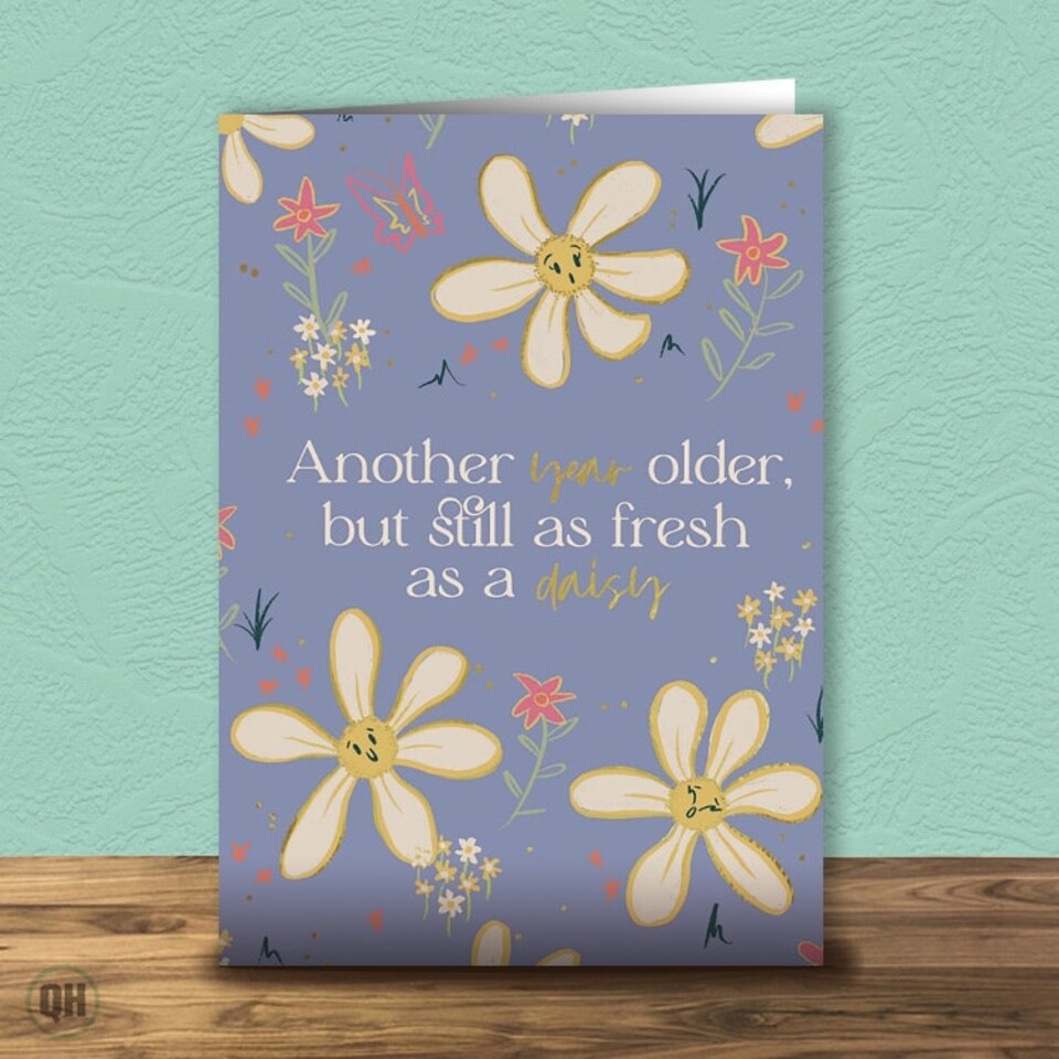 Fresh As A Daisy... Floral Foil Finish Birthday Card