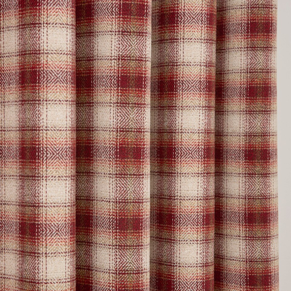 image 1 of Curtina Everett Eyelet Curtains Red