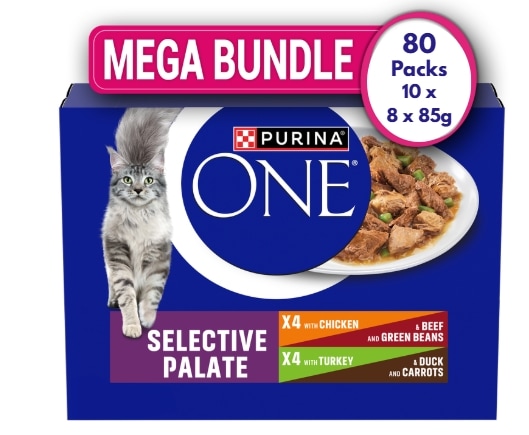 Purina One Mini Fillets Selective Palate Wet Cat Food 80X85G (Pack Of 10)