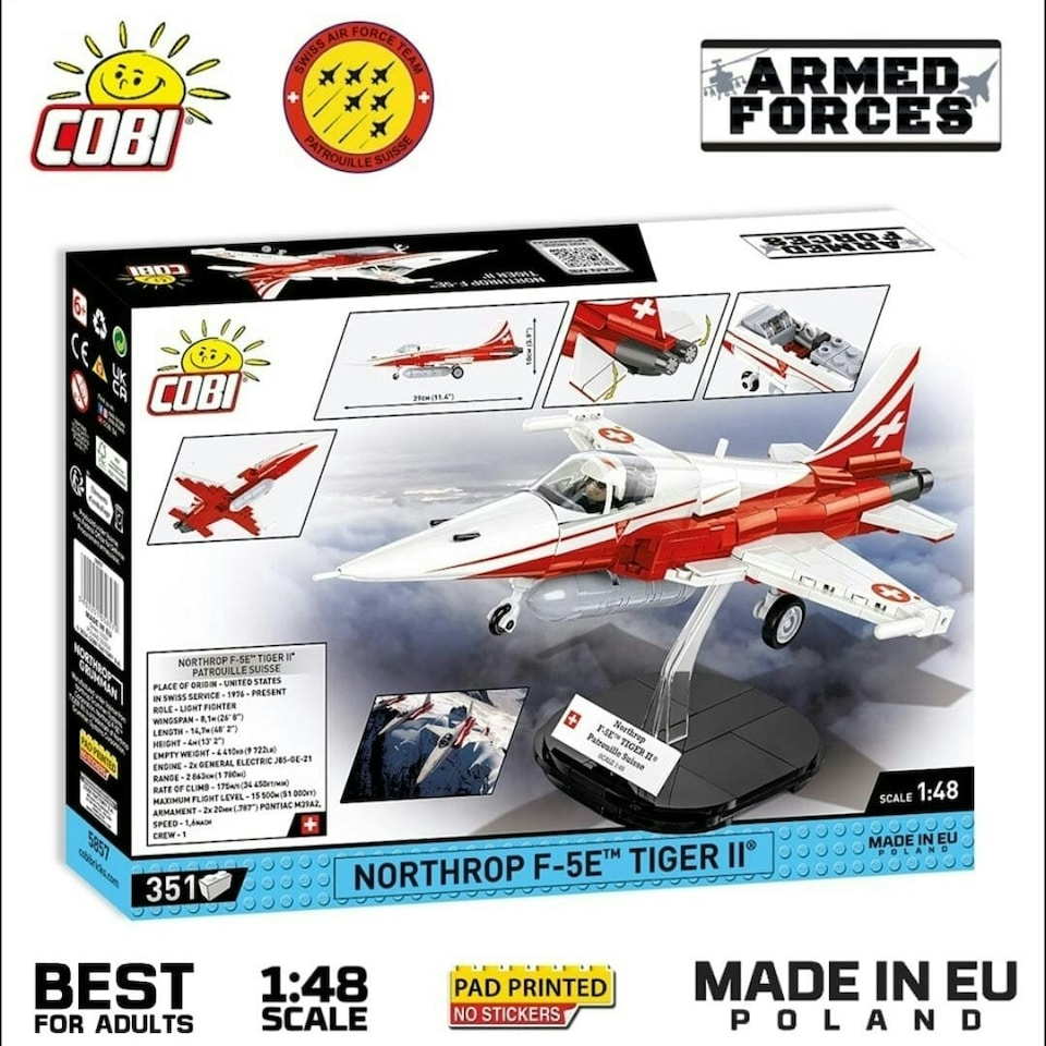 image 1 of Northrop F-5E Tiger II brick plane model - COBI 5857 - 351 bricks