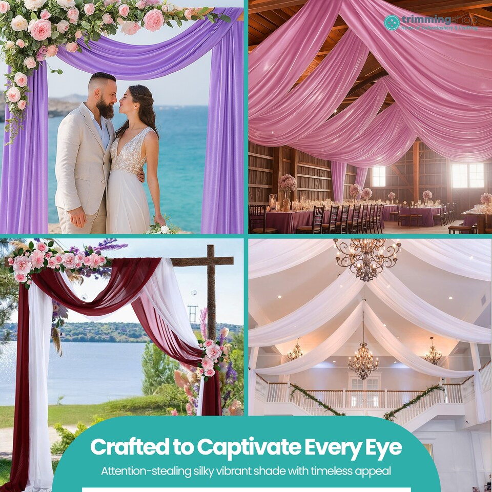 image 1 of 10m Ice Silk Fabric, Satin Material Silk Overlay, Backdrop Fabric