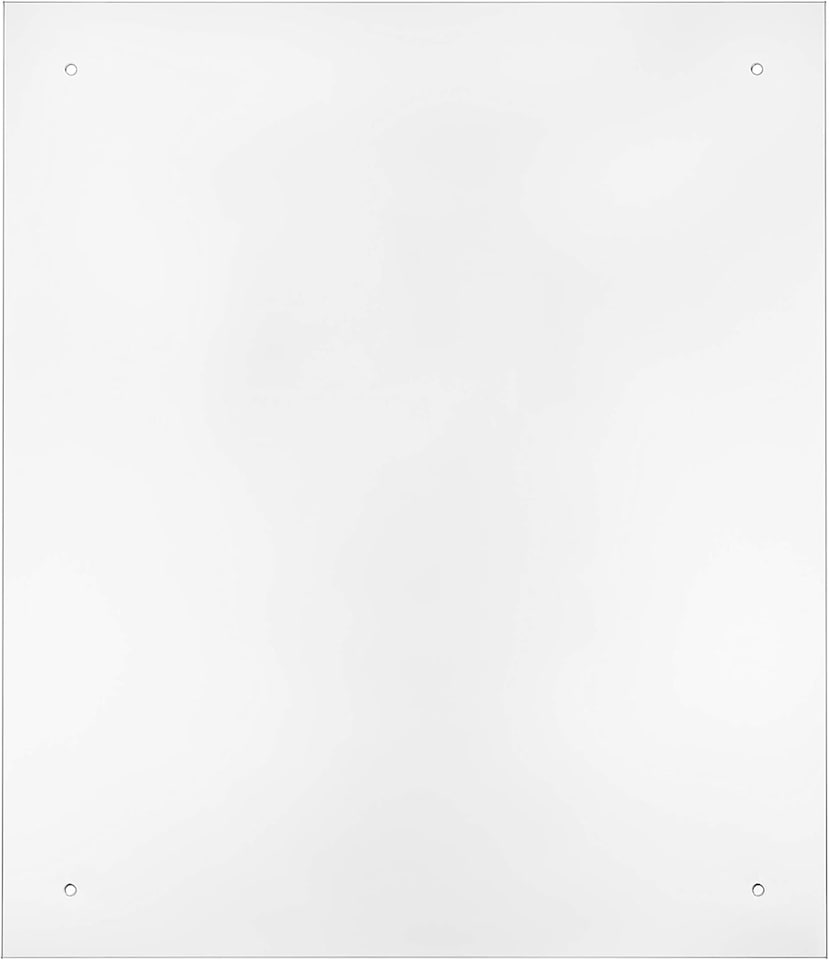image 1 of 60 x 50cm Clear Glass Kitchen Splashback Splatter Screen Pre Drilled Holes Wall Hanging Fixings Included