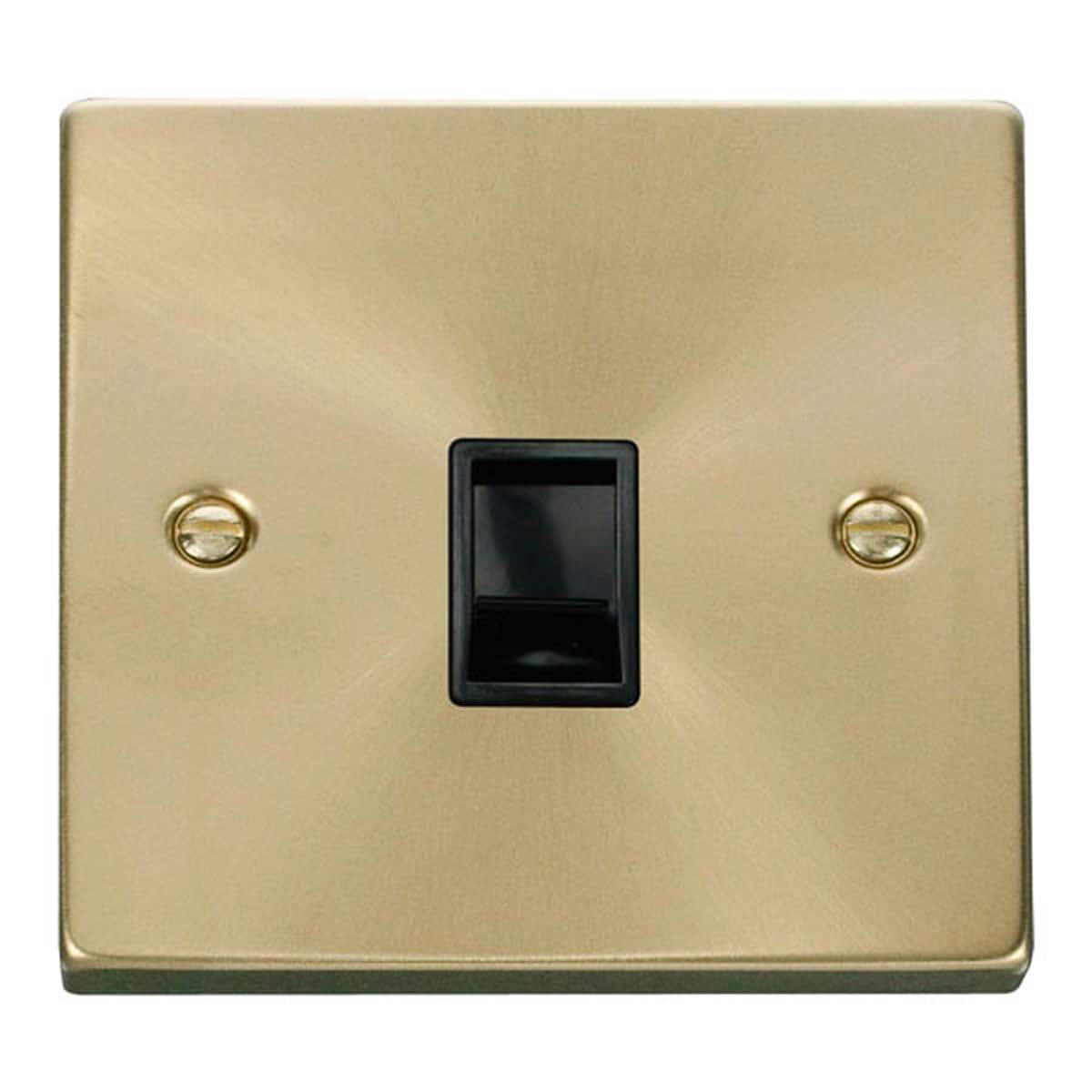 SE HOME Satin Brushed Brass Rj11 Socket Gold Satin Brass