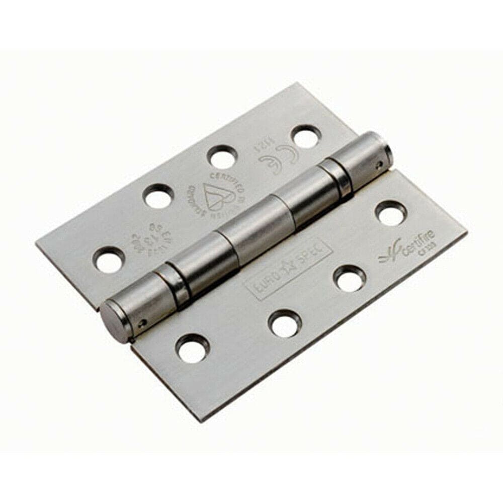Loops 3 PACK 102 x 76mm Ball Bearing Hinge Satin Stainless Steel Interior Door in Metallics