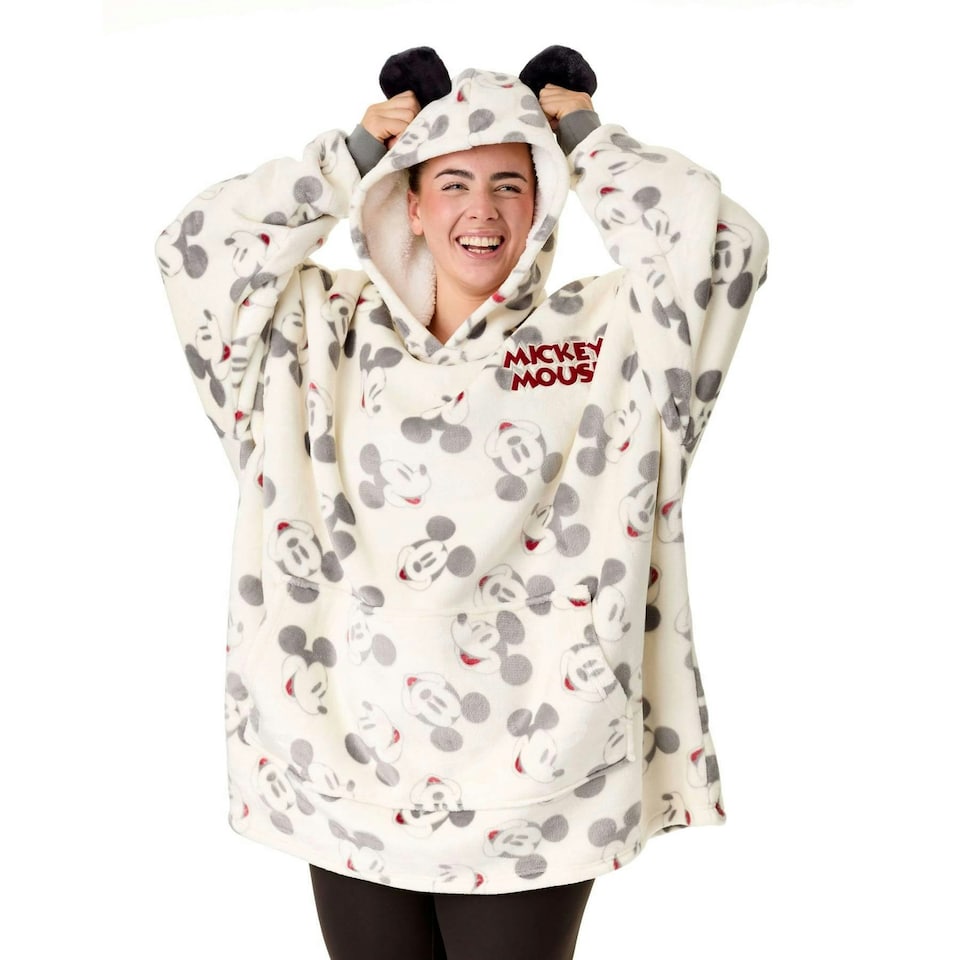 image 1 of Disney Womens/Ladies Mickey Mouse Hoodie Blanket - Beige - One Size