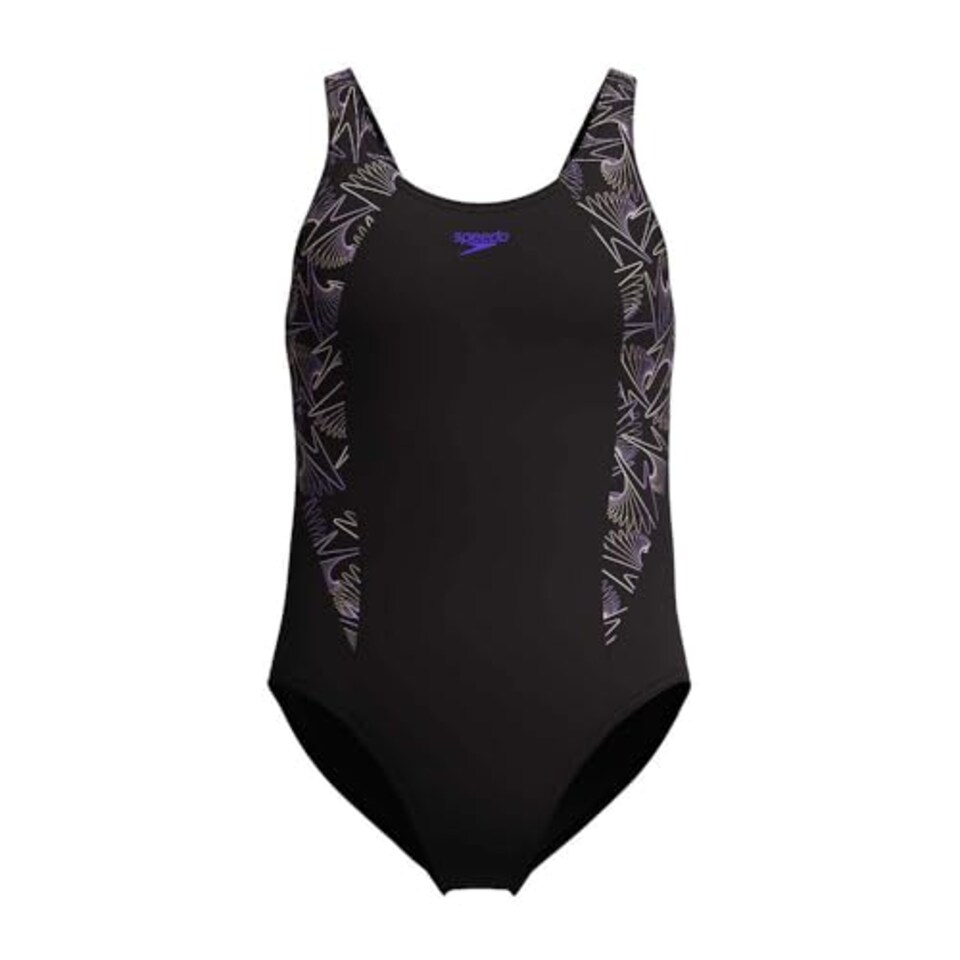 image 1 of Speedo Girls Hyperboom Splice Muscleback Swimsuit Swimming Costume Orange Size 5-6 Years