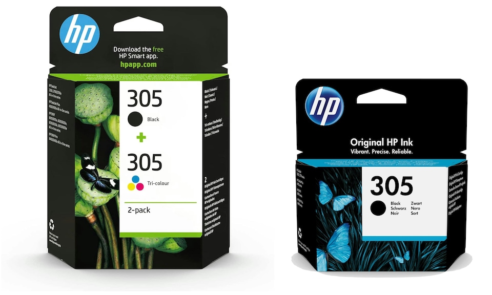 image 1 of 2x HP 305 Black & 1x Colour Ink Cartridge