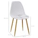 image 3 of HOMCOM Dining Chairs Set of 4 with Curved Back, Metal Legs, White