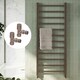 image 1 of Brushed Bronze 1600 x 500mm Heated Bathroom Towel Rail Warmer Ladder Radiator with Angled Manual Valves Pair
