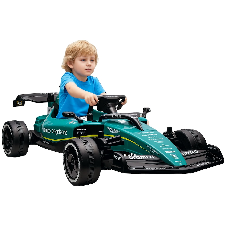 image 1 of AIYAPLAY 12V Aston Martin Licensed Electric Go Kart w/ 4 Suspension Wheels