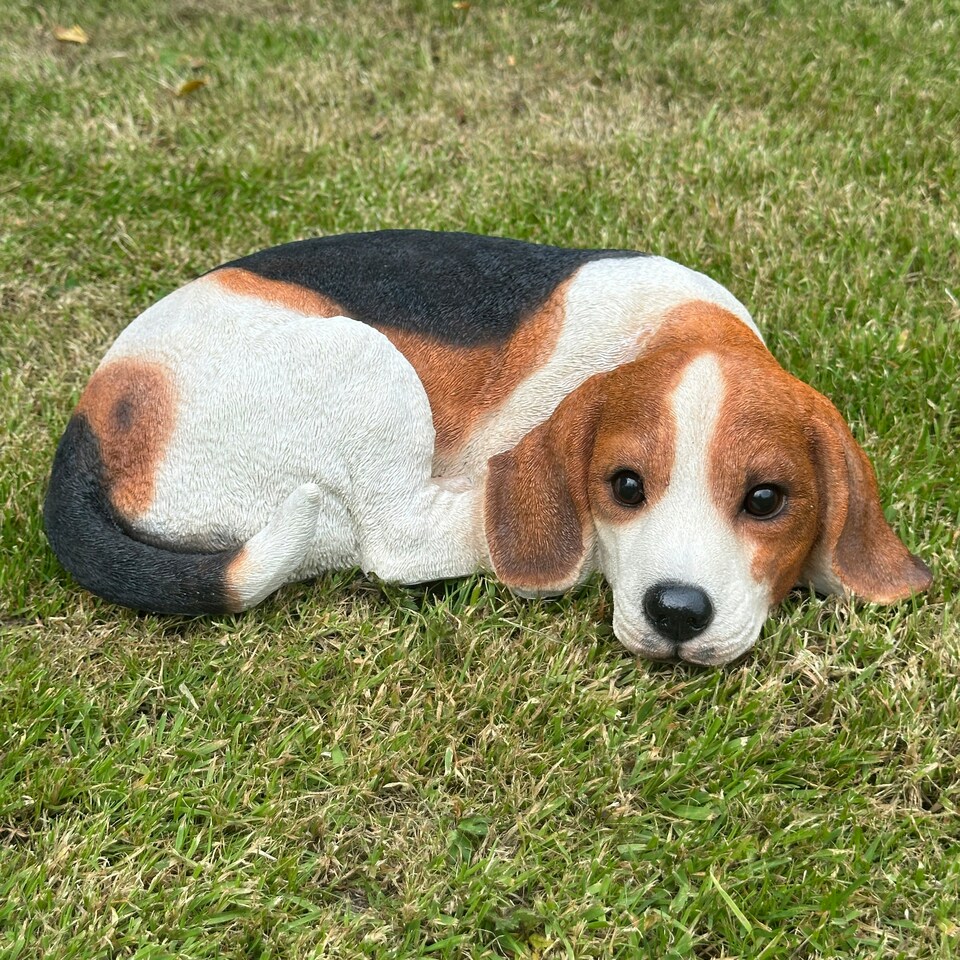 image 1 of Animal Crackers Laying Beagle Figurine Home Or Garden Decoration