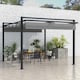 image 2 of Outsunny 3 x 4m Pergola with Retractable Roof Canopy, Aluminium Frame Garden Gazebo Outdoor Sun Shade Shelter for Grill, Patio, Deck, Dark Grey