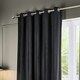 image 4 of Paoletti Corinthian Velvet Room Darkening Black Eyelet Curtains (W)168cm x 183 cm | Multi