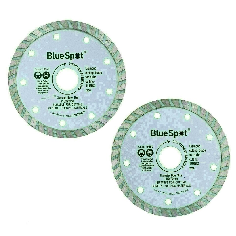 image 1 of 115mm 4.5" 1.2mm Turbo Diamond Ceramic Tile Cutting Disc for Angle Grinders 10pk