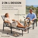 image 3 of Outsunny Sun Loungers Set of 2 w/ Retractable Footrest 5-Position Adjustable | Grey | One Size