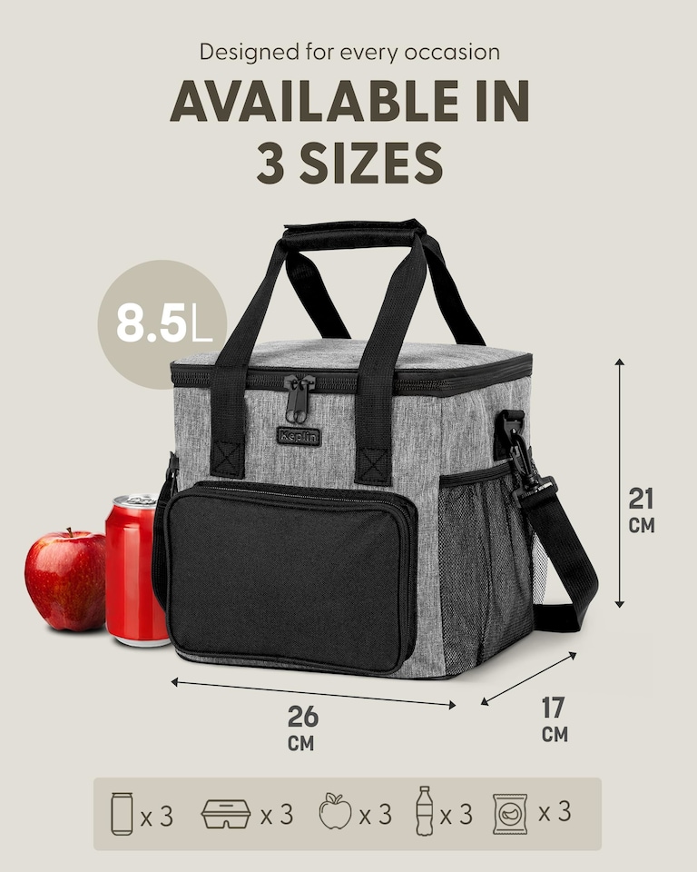 image 1 of Keplin Insulated Cooler Bag with Freezer Block Waterproof and Leak Resistant