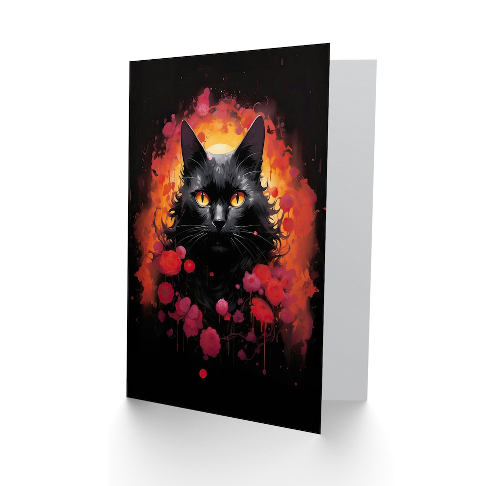 image 1 of Lover Gift Pet Portrait Red Roses Orange Art Card
