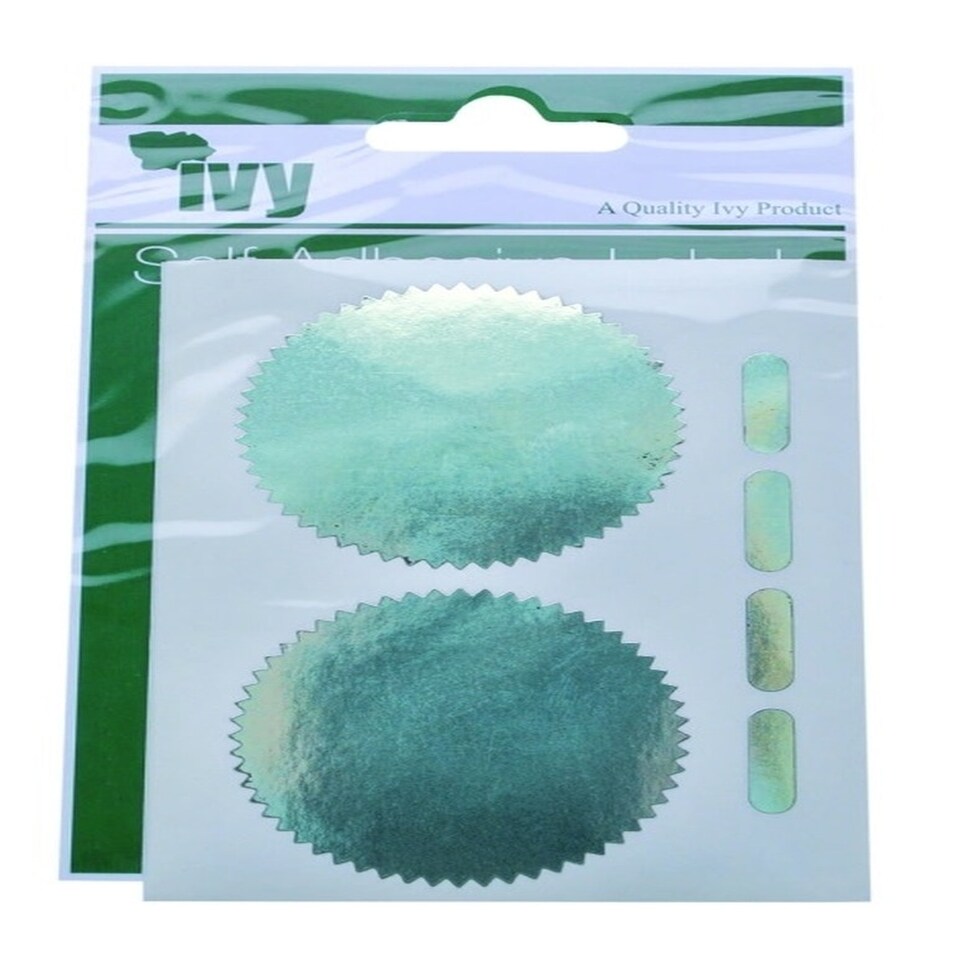 image 1 of Pack of 6 Metallic Silver Company Seals 50mm Stickers