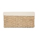 image 3 of Medium Thatch Grass Woven Storage Basket with White Cotton Lining | Green | Green | M