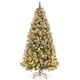 image 1 of COSTWAY 6.5FT Pre-lit Christmas Tree Artificial Hinged Xmas Tree with 909 Branch Tips