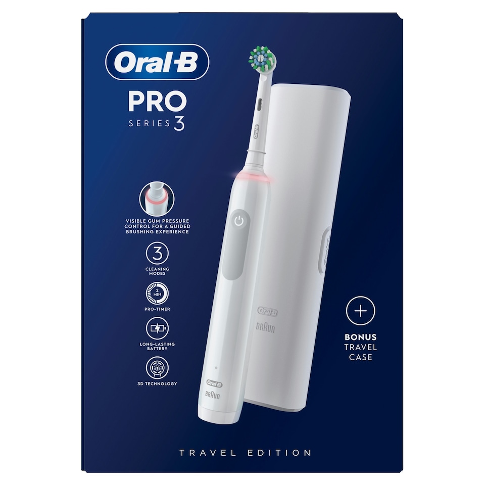 image 1 of Oral-B Pro 3 3500 White Toothbrush with Case