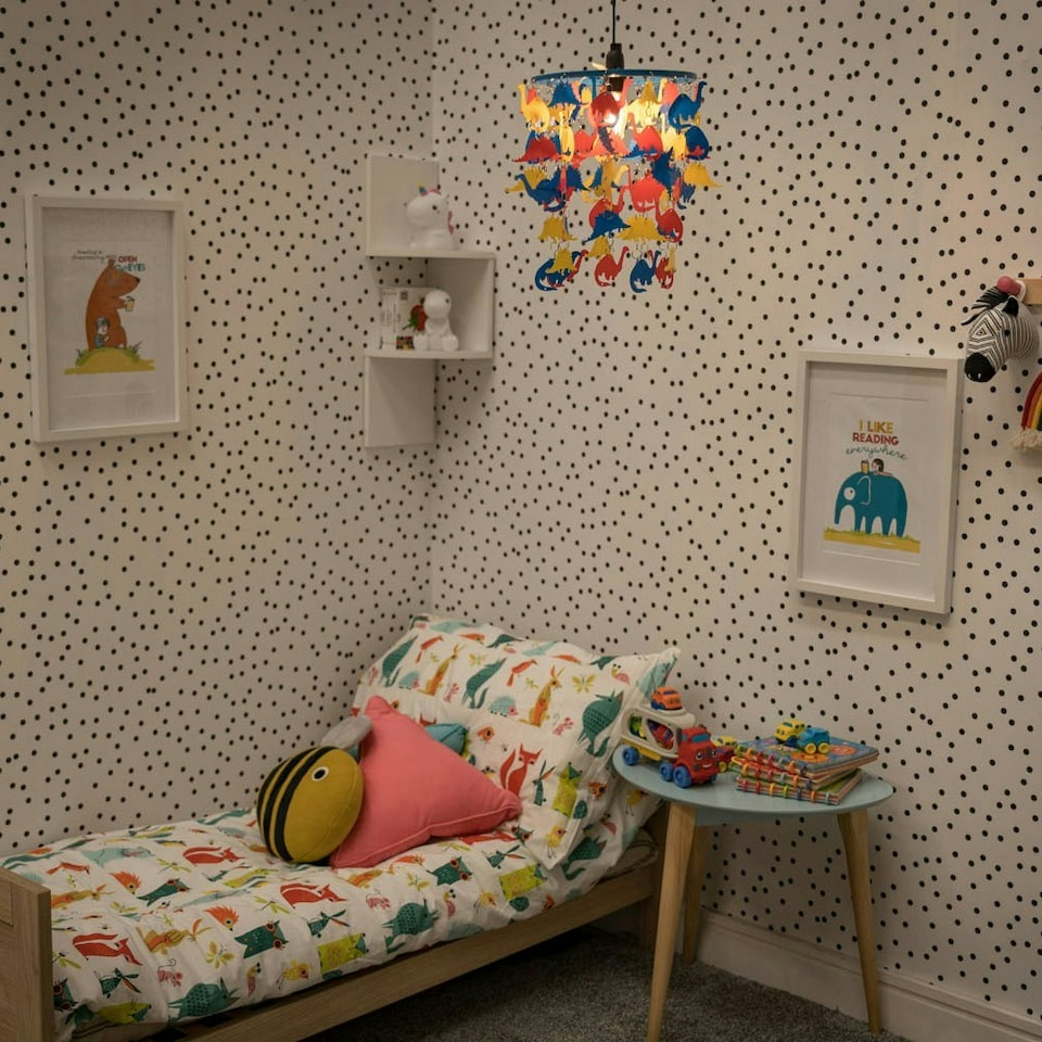 image 1 of ValueLights Childrens Multicoloured Dinosaur Nursery Ceiling Pendant Light Shade
