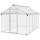 image 1 of Outsunny 10x6ft Aluminium Greenhouse with/ Door Window Galvanised Base