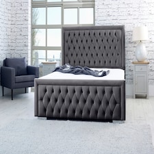 Piera Plush Small Double Bed Frame - Steel
