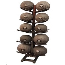DOUBLE SIDED VERTICAL STORAGE RACK WITH 10 TYRE SLAM BALLS