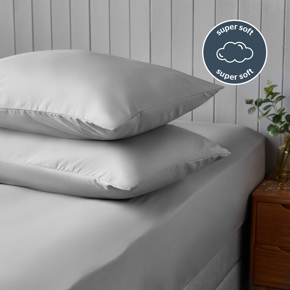 image 1 of Silentnight Supersoft Dove Grey Pillowcase Pair