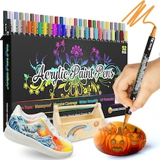 Desire Deluxe Acrylic Paint Pens for Rock Painting, Stone, Ceramic, Glass, Wood, Canvas – Set of 52 Non Toxic Water Based Markers - Great Artists Painting Supplies